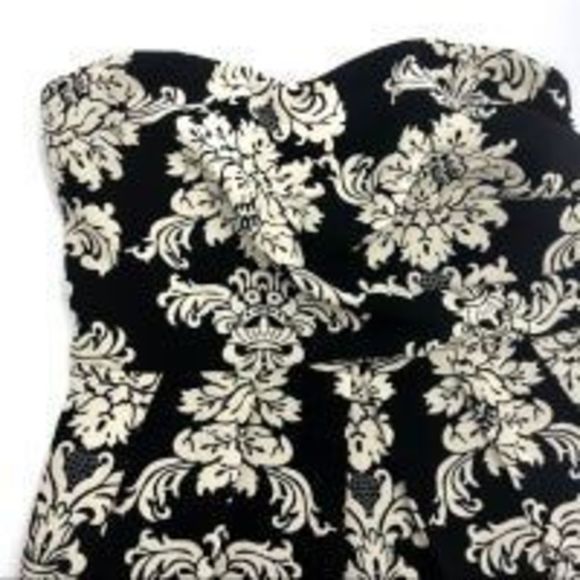 Sage Black & Cream Strapless Mini Dress - Picture 3 of 9